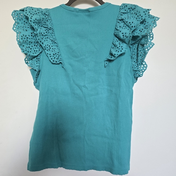 Chico's Blue Ruffled Sleeveless Blouse - Picture 2 of 6